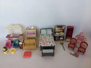 Fisher Price Loving Family Dream Dollhouse Furniture Bed Couch Lot of 18 pieces - Picture 1 of 10
