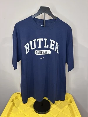 Nike Butler Bulldogs Baseball Shirt Center Swoosh Logo Navy Short Sleeve Mens XL - Image 1 of 4