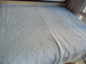 Leon powder blue blanket about 27 x 36 soft cotton, wool and acrylic NICE - Picture 1 of 4