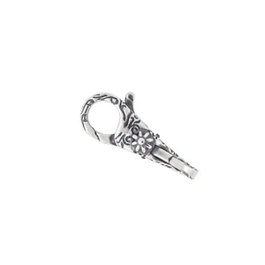 Sterling Silber Blume Doppelkopf Öffnung Karabiner Halskette Armband Verschluss 51790 - Bild 1 von 3