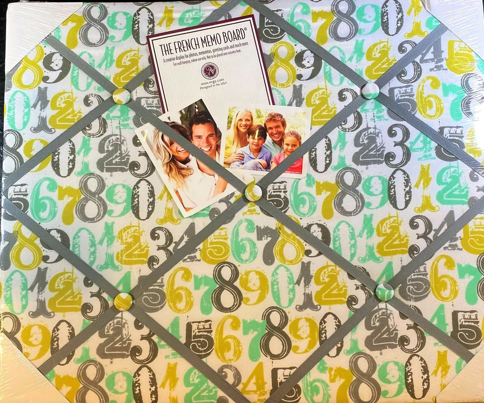 French Memo Board- Display For Photos, Cards, Mementos ,& More  Numbers Multi  - Image 1 of 1