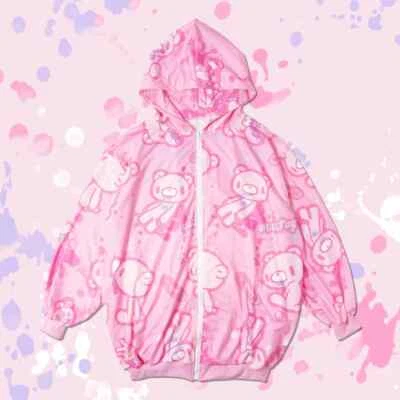 Pastel Gloomy Bear x ACDC RAG Sudadera con Capucha Harajuku Yamikawaii Cremallera Gran Tamaño Japón Foto 1 de 4
