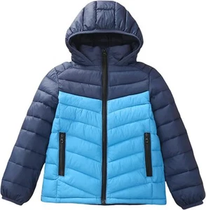 Boys Girls Toddlers Lightweight Hooded Puffer Jacket Kids Winter Coat Warm Comfy - Picture 1 of 7