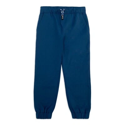 Pantalones de chándal ligeros azul marino calce relajado de popelina elástica Hang Ten para niños talla S (8) Foto 1 de 3
