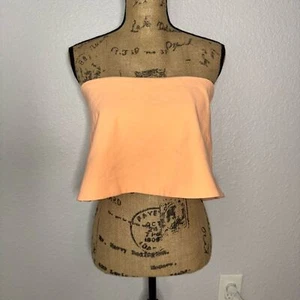 Elizabeth & James Sunwashed Orange Ponte Knit Strapless Addilyn Crop Top Size M - Picture 1 of 9