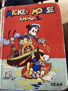 1943 "MICKEY MOUSE ANNUAL" DISNEY ILLUSTRATED VINTAGE ANNUAL HARDBACK BOOK - Picture 1 of 4