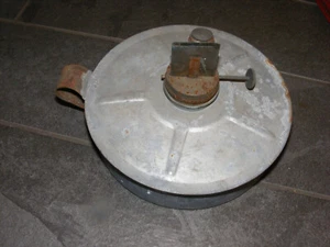 Antique  Kerosene Oil pan Heater/Galvanized Tin Metal - Picture 1 of 2