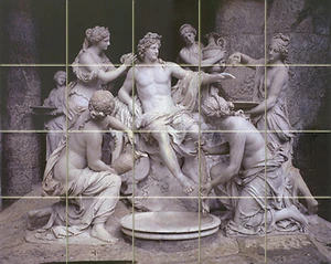 Azulejo decorativo de baño salpicadero mármol caído mural 30 x 24 #68 - Imagen 1 de 2