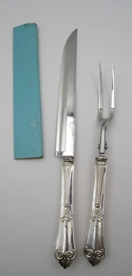 JUEGO DE CUCHILLOS Y TENEDORES PARA TALLAR DE PLATA ESTERLINA TIFFANY & CO BEEKMAN USADOS DE COLECCIÓN SIN RESERVA Foto 1 de 4