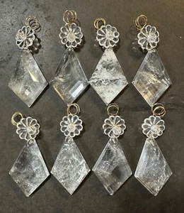 Natural Rock Crystal Chandelier Quartz Pendants Prisms Kite Diamond 65mm 8pcs - Picture 1 of 4
