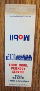 CUBIERTA MATCHBOOK PARA GASOLINERA MÓVIL AÑOS 60: CHELSEA, MICHIGAN -E15 - Imagen 1 de 1