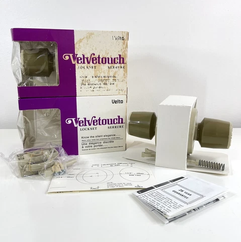 Mid Century Velvetouch 1960's Lockset ~ NOS ~ Interior Plastic Door Handle Set Cover