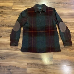 Ralph Lauren Wool LambsWool Tartan Plaid RRL Green Tweed Jacket Shirt Men’s M - Bild 1 von 17