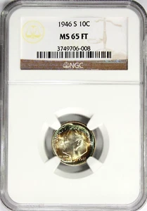 1946-S Roosevelt Dime NGC MS 65 FT #GA5-08 - Picture 1 of 2