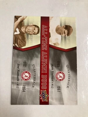 Ken Stabler/Joe Namath 2012 Upper Deck Alabama football ATA duos card #ATAD-SN - Image 1 of 2