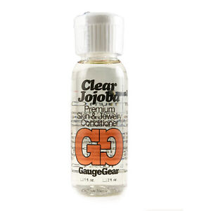 Clear Jojoba Oil  Premium Skin/Jewelry Conditioner- Gauge Gear~  Ear Stretching