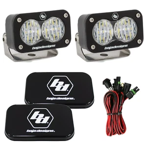 Baja Designs™ S2 Sport LED Lights Clear Wide Cornering Pair, Rock Guards, Wiring - Picture 1 of 4