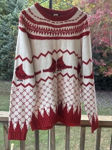 Suéter Para Mujer Grande Rojo Cardenal Feo Navidad Grueso Tejido Blitzen & Company - Imagen 1 de 15