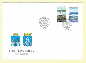 Norway First Day Cover 1992 FDC Molde Kristiansund Bicentennial Oslo SHS - Picture 1 of 1