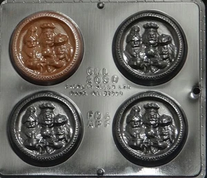NEW 4 Cavity Holiday WISE MEN Chocolate Candy Fondant Clay Plaster Soap Mold - Picture 1 of 1