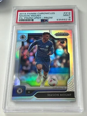 Mason Mount 2019-20 Chronicles EPL Prizm SILVER #312 Rookie RC PSA 9 Man United - Image 1 of 3