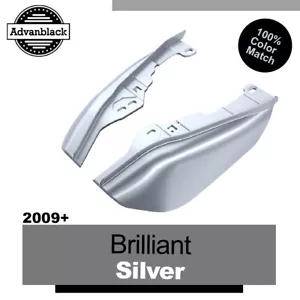 Cubiertas de borde de escudo térmico con deflectores de aire plateados brillantes para Harley 09+ - Imagen 1 de 10