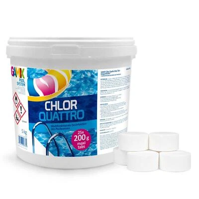 Chlortabletten Multifunktion Quattro Tabs 3in1 Pool Pflege Schwimmbad Chlor 5 Kg - Bild 1 von 2