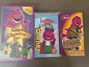 Barney Vhs Lot Movin And Groovin, Imagination Island, And Christmas Star - Imagen 1 de 3