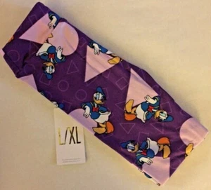NWT LuLaRoe Disney Kids' L/XL DONALD DUCK Leggings in PURPLE with Pink *UNICORN* - Picture 1 of 3