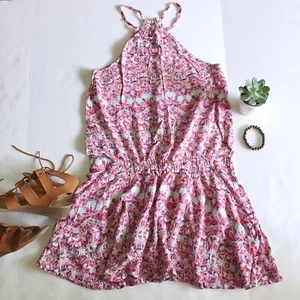Free People Batikmuster Dropwaist Kleid - Pink/Aqua (Größe X-Small) - Bild 1 von 10