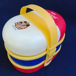 Wacky Races 3 niveles caja de almuerzo Tiffin de colección años 90 coleccionable - Imagen 1 de 7