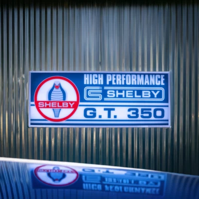 Shelby American Mustang GT-350 LED Backlit Sign – Cobra Collectible Light - Image 1 of 4