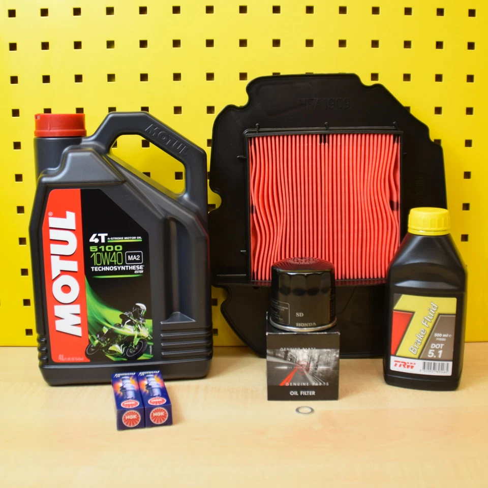 Honda XL 1000 V SD01 99-02 ispezione filtro aria originale filtro olio NGK olio motul - Immagine 1 di 1