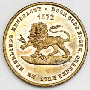 Moneta commemorativa Paesi Bassi 300 anni indipendenza 1572-1872 VRIJHEID EN ORDE - Foto 1 di 5