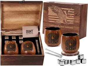 Vaso de madera carbonizado de bourbon, regalos de bourbon para hombres, regalo de whisky Se... - Imagen 1 de 7
