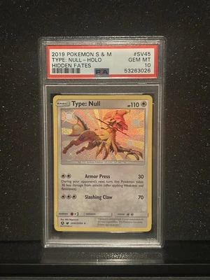 Type Null SV45 Shiny Holo PSA 10 2019 Pokemon Sun Moon Hidden Fates Graded Card - Image 1 of 2