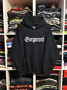 Vintage Y2K Gorgoroth Pentagram Norwegian Black Metal Band Hoodie Size L - Picture 1 of 11