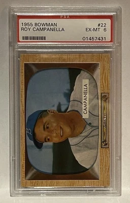 A 1955 Bowman #22 Roy Campanella PSA Graded EX-MT 6 MLB Trading Card - Image 1 of 4