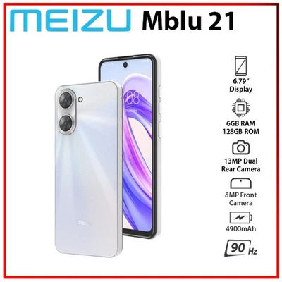 (New) MEIZU Mblu 21 6GB+128GB WHITE Dual SIM Unlocked Android Mobile Phone - Bild 1 von 4