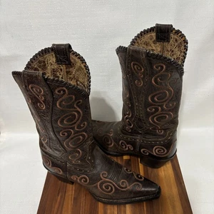 Ariat Damen 8B braun bestickt Western Cowboystiefel Stil 10006755 LESEN - Bild 1 von 23