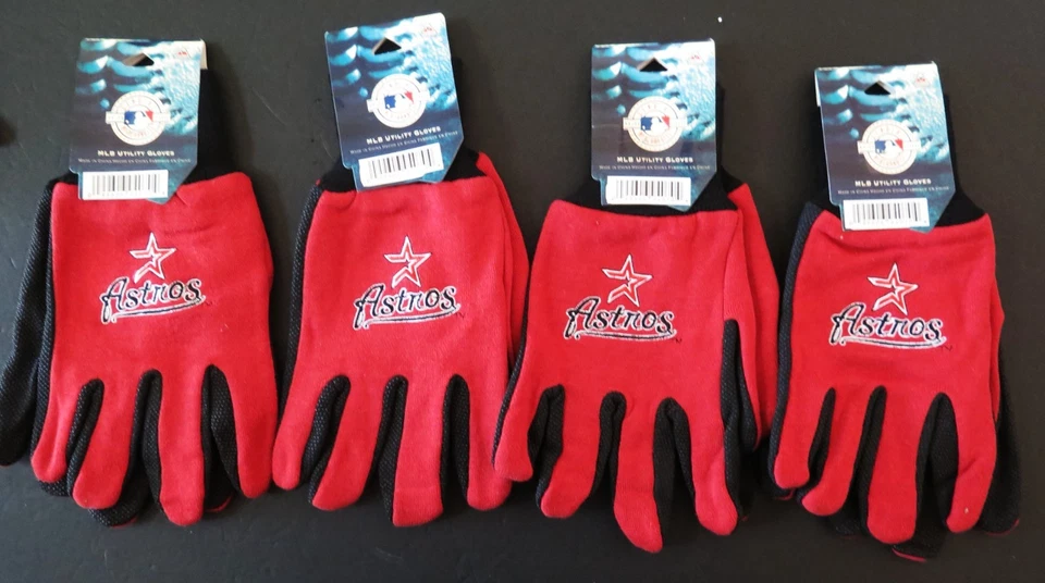 FOUR PAIR OF HOUSTON ASTROS, SPORT UTILITY GLOVES INVENTORY CLOSEOUT - Image 1 of 1