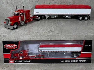 1/64 Peterbilt 379 w/ Wilson Grain Trailer Red/White DCP By First Gear - Picture 1 of 6