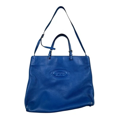 Tod's Blue Leather Large Tote Shoulder Bag Satchel Made in Italy - Image 1 of 4