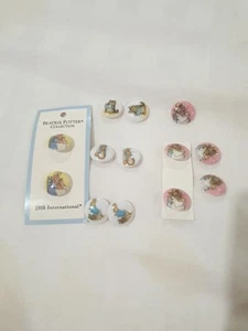 13 JHB Buttons Beatrix  Potter Collection 5/8" New Rabbits, Mouse, Cats 1976  - Picture 1 of 19