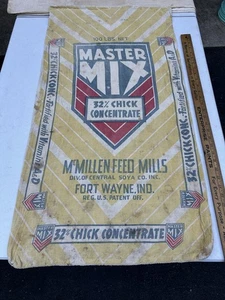 VTG MASTER MIX Hen Laying Mash Concentrate Feed Sack Advertising Bag Dress 100# - Picture 1 of 7