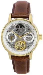 Reloj para hombre Ingersoll The Jazz fase sol-luna correa de cuero esfera esqueleto I07704 - Imagen 1 de 3