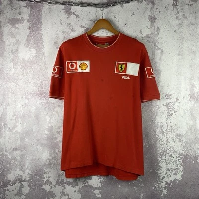 Vintage Fila Ferrari T-Shirt Formula 1 One Team Red Shell Racing Men’s Size XL - Image 1 of 4