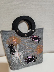 Halloween beleuchtete Filz Handtasche Spinne Trick or Treat Tasche Glasfaser 11" x 9" - Bild 1 von 8
