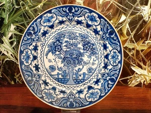 vintage DELFT Style / Delftware  Wandteller Ø 32,cm, handgemalt - Picture 1 of 4