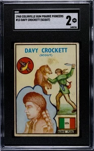 1960 Colinville Gum Prairie Pioneers Card #13 Davy Crockett (Scout) SGC 2 GD - Picture 1 of 2
